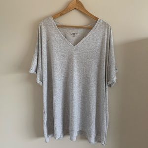 LOFT Plus Basic Gray T-Shirt